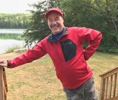 Claude on the deck of the cabin